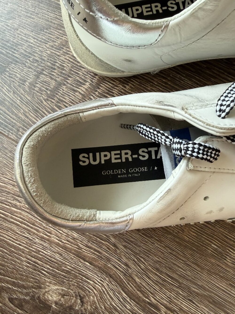 Golden Goose Super-Star White Silver Sneakers Size 40 - Picture 5 of 11